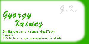 gyorgy kaincz business card